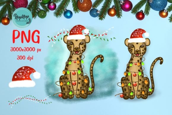 Cheetah on Christmas: Festive Illustrations for Blogs