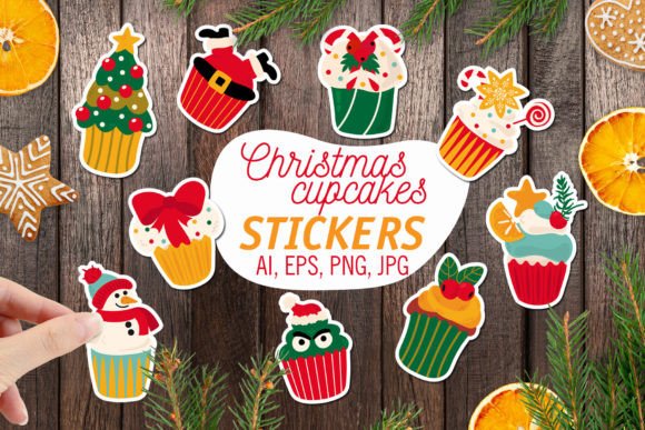 Christmas Cupcakes Printable Stickers: Illustrations Review