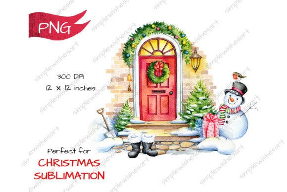 Christmas Doorway Illustrations for Branding