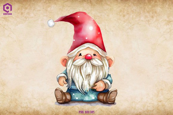 Christmas Gnome Sitting: Festive Illustrations for Crafts
