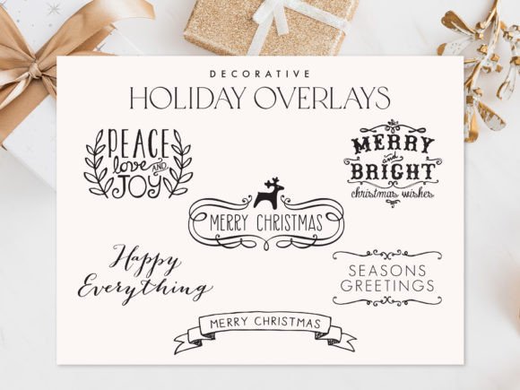 Christmas Holiday Overlays: Festive Illustrations for Branding