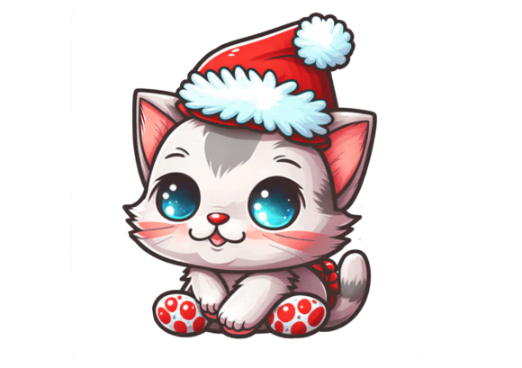Christmas Kitty, Cute Xmas Kitten Illustrations Review
