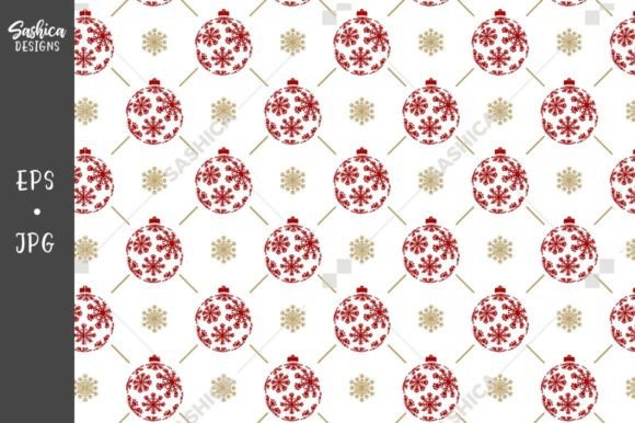 Christmas Ornaments Paw Prints Pattern Illustrations