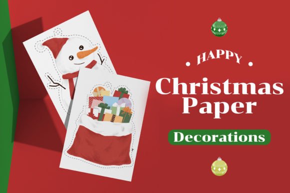Christmas Paper Decorations: Illustrations for Crafters