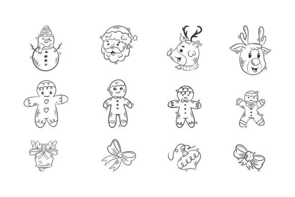 Gingerbread with Christmas Icons: Festive Illustrations