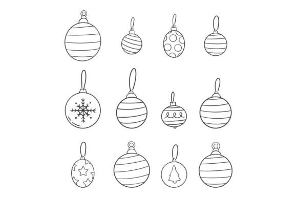 Hand Drawn Christmas Ball Element for Festive Illustrations