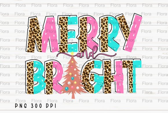 Merry and Bright Leopard Christmas PNG for Illustrations