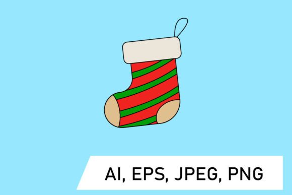 Red and Green Christmas Sock Illustrations Review