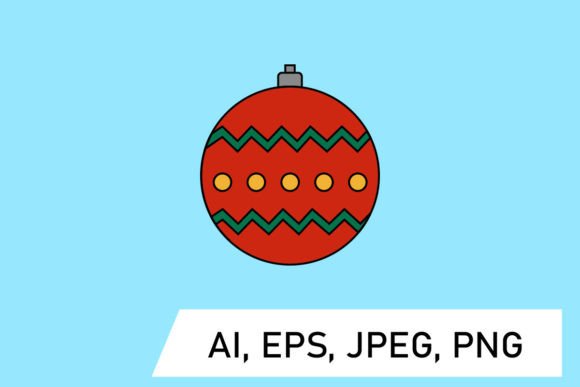 Red Christmas Ball: Festive Illustrations for Blogs