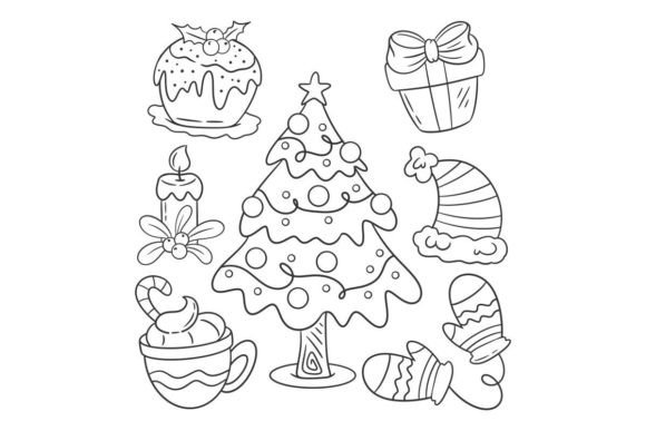 Review: Christmas Decoration Element Hand Drawn for Holiday Stitching