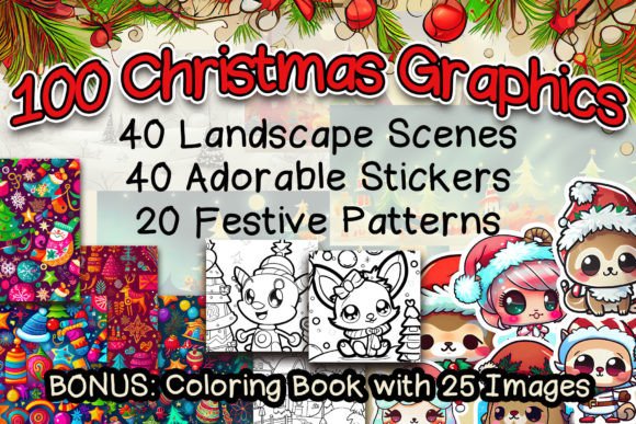 Reviewing 100 Christmas Graphics Coloring Book Illustrations