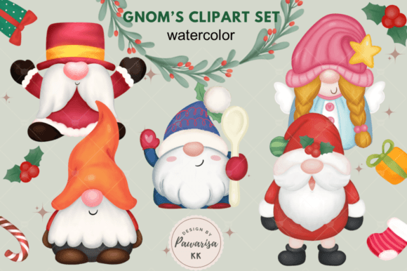 Reviewing Christmas Gnomes Clipart Illustrations