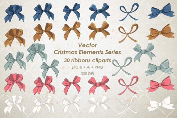 Vector Christmas Ribbons Cliparts Set Review