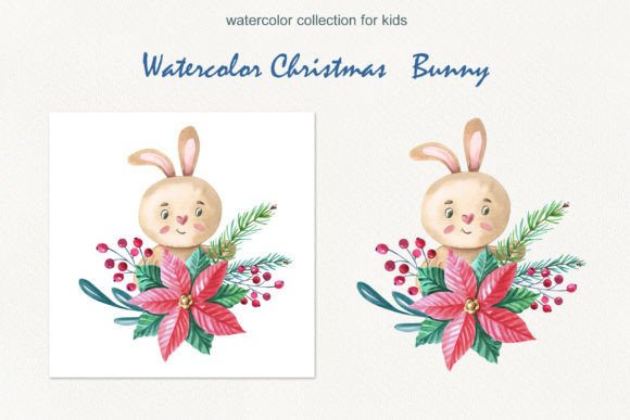 Watercolor Christmas Bunny Illustrations Review