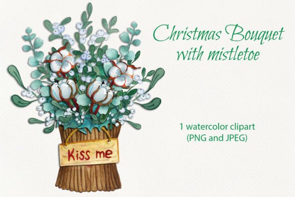 Watercolor Christmas Mistletoes Bouquet: Illustrations Review
